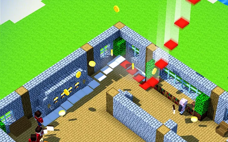 Piso intermédio de uma torre em Tower Craft: Build Skyscraper durante uma sessão de teste